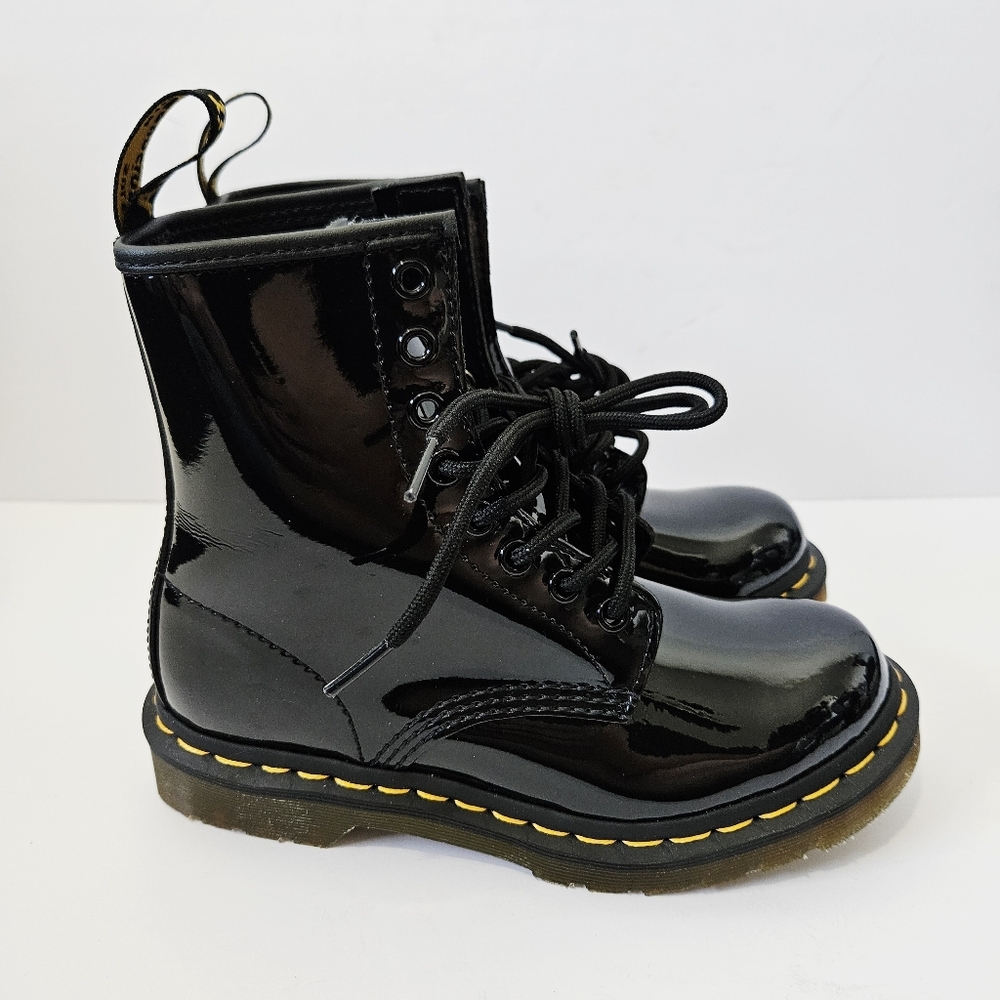NEW Dr. Martens 1460 Patent Leather Boots Size 5 Black Lace Up Combat